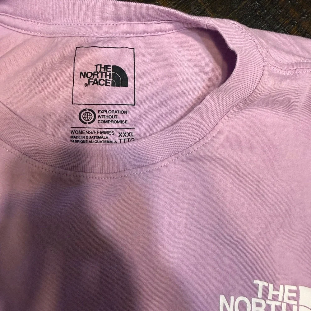 The North Face Women's Crew Tee in Light Pink with White Logo - Picture 2 of 4
